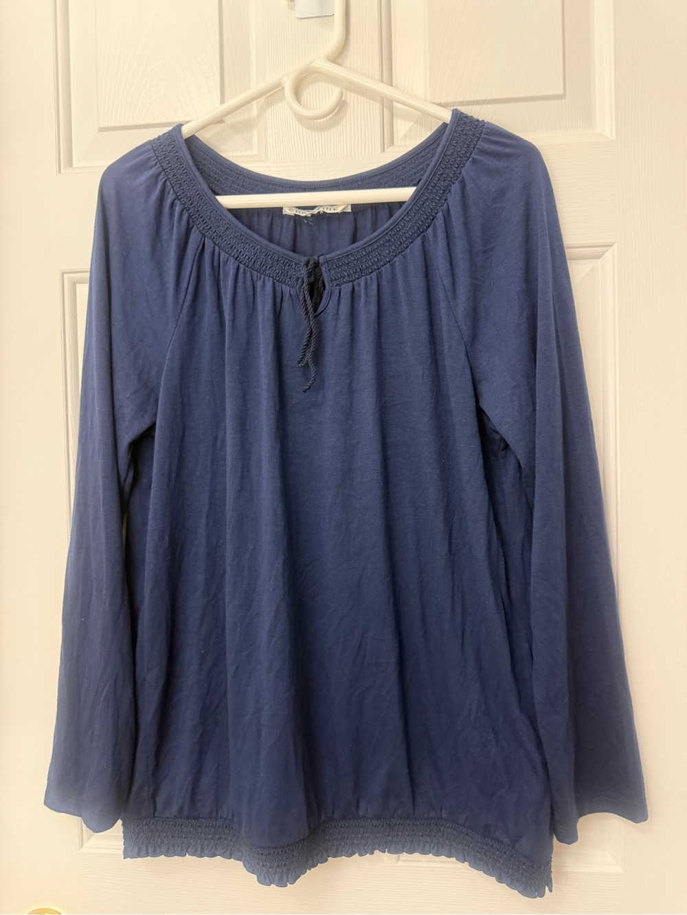 Women's Long-Sleeve Peasant Tunic - Navy